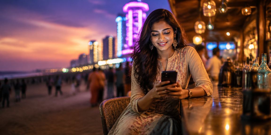 IPL season festive offers with Indian beach and red envelope bonus visuals