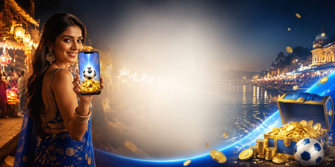 Modern Indian betting environment with football and casino theme
